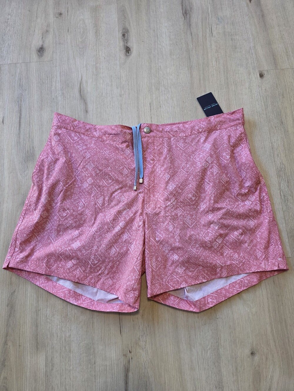Peter Millar Crown Crafted Mosaic Swim Trunk Size XL Pink Crepe